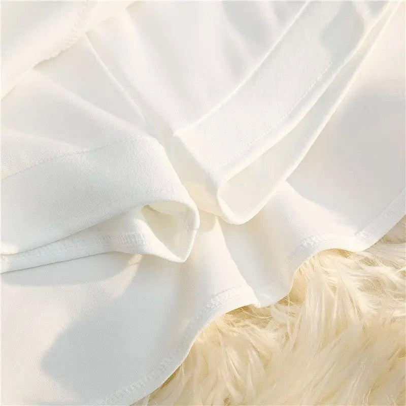 Minissaia Cintura Alta com Babados e Zíper