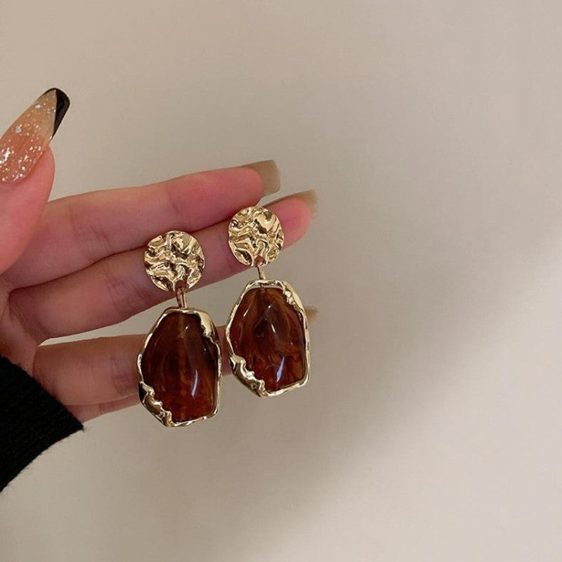 Brincos de Resina Geométricos Irregulares