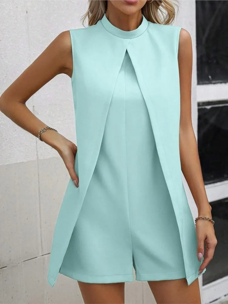 Macacão feminino pescoço sem mangas