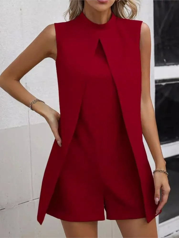 Macacão feminino pescoço sem mangas