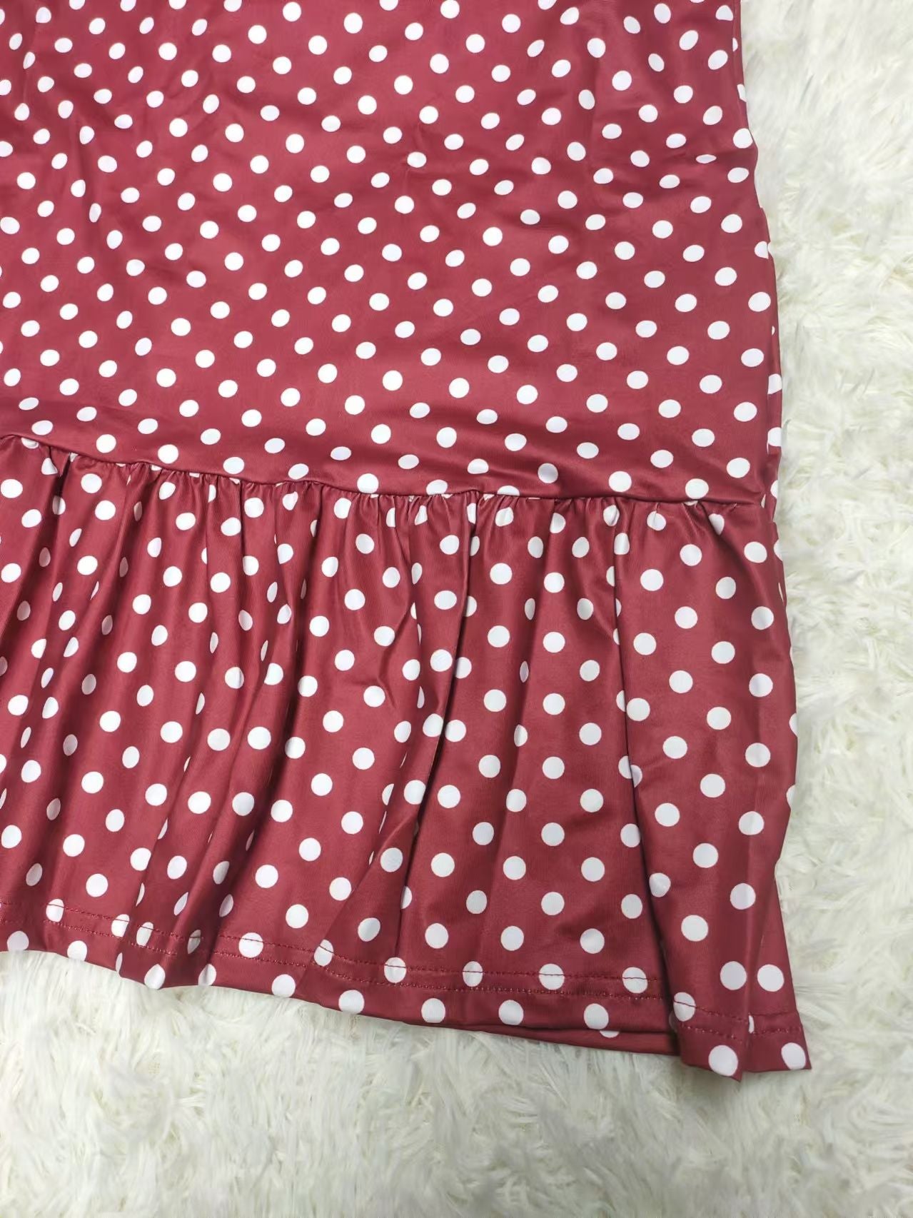 Vestido Sem Mangas Estampa Poá Branco