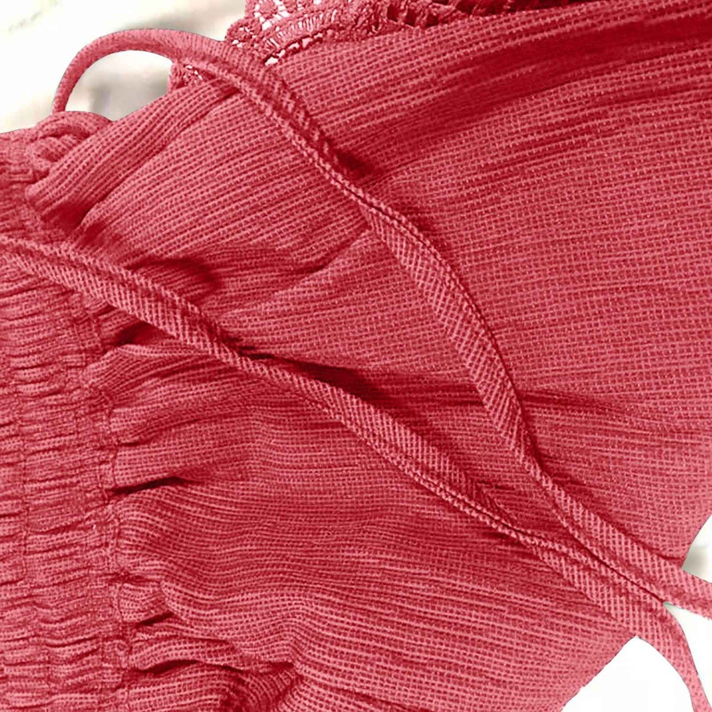 Short de Tecido Grosso com Renda e Cintura Elástica