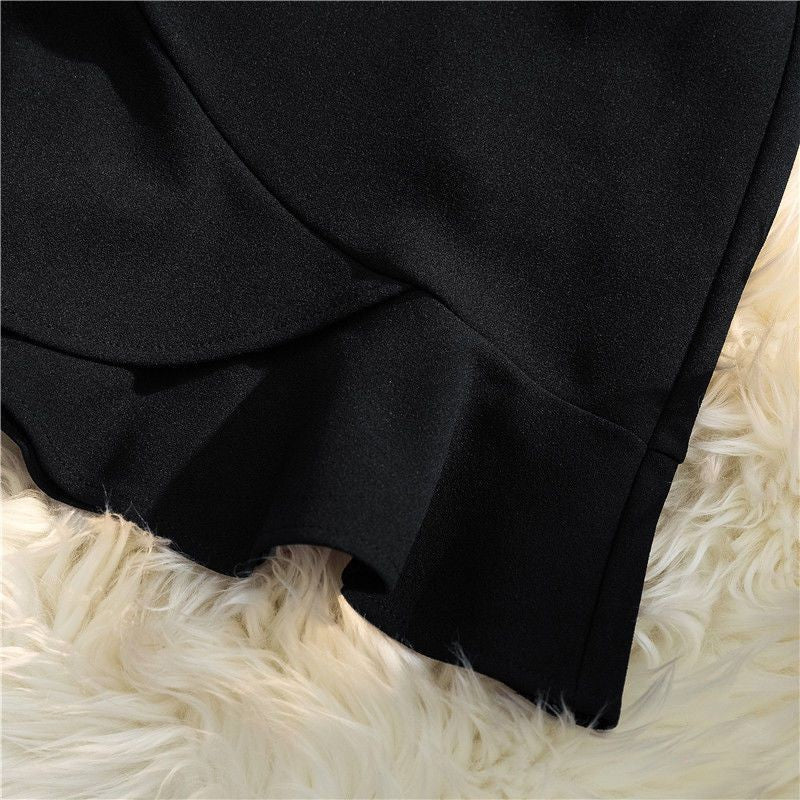 Minissaia Cintura Alta com Babados e Zíper