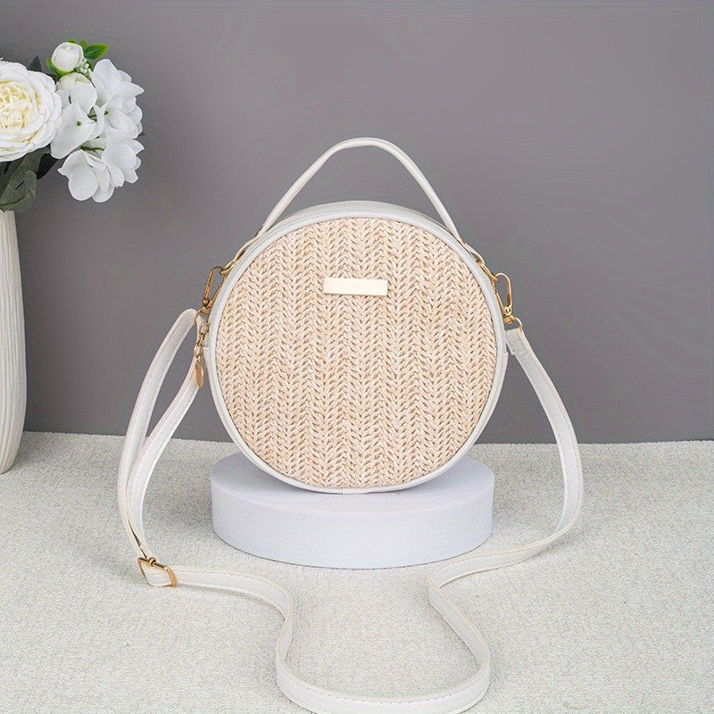 Bolsa feminina estilo sacola, em tecido com alça de mão e tiracolo