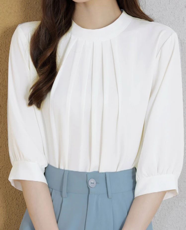 Blusa Túnica com Manga 3/4 e Gola Alta