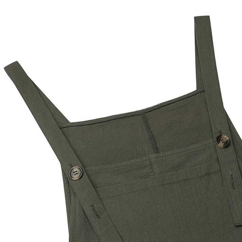 Macacão Curto Solto Sem Mangas com Decote Quadrado