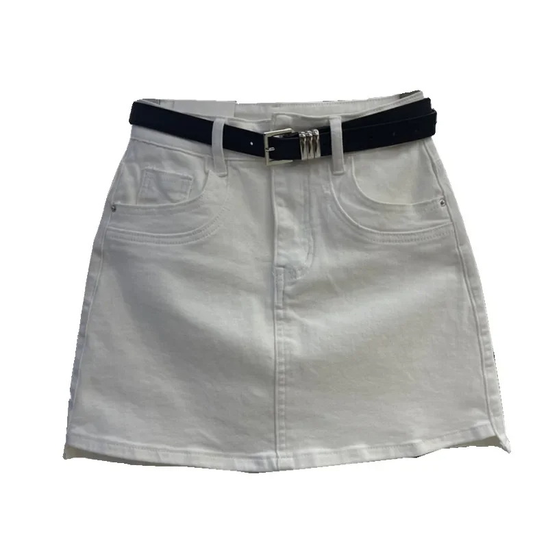 Saia Curta Jeans Cintura Alta